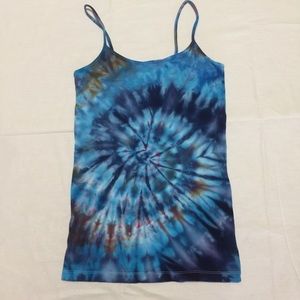 Blue tight spiral tiedye camisole